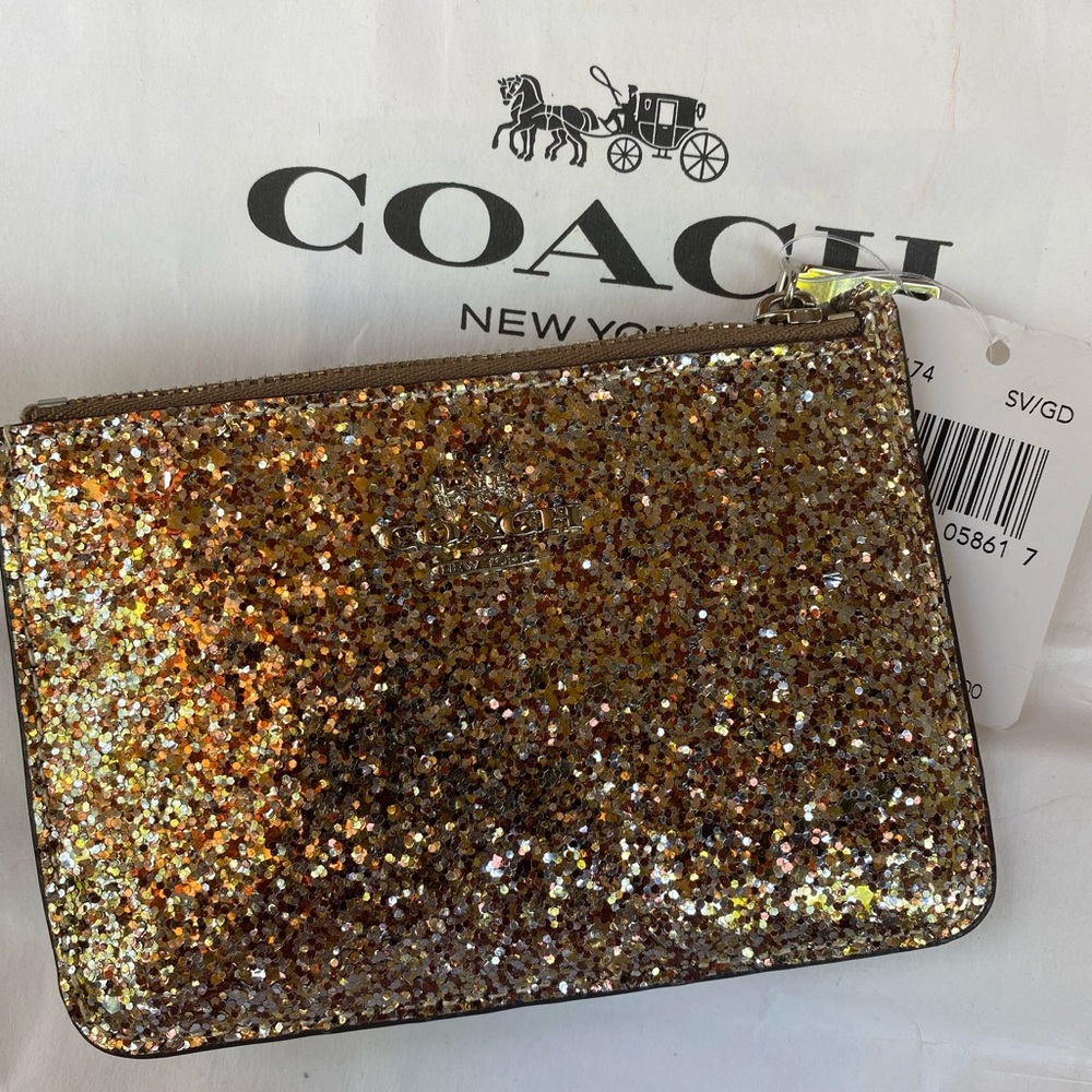 Coach Glitter Key Pouch